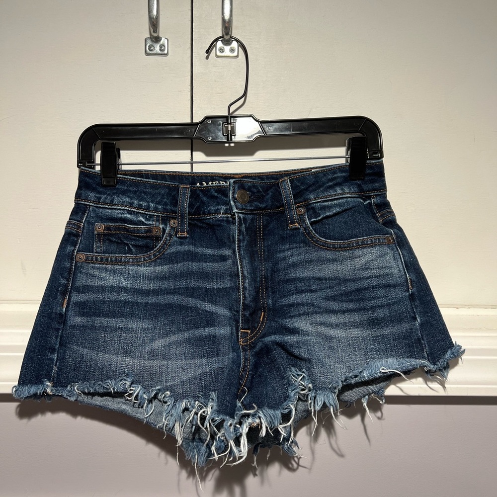 dark wash denim shorts
